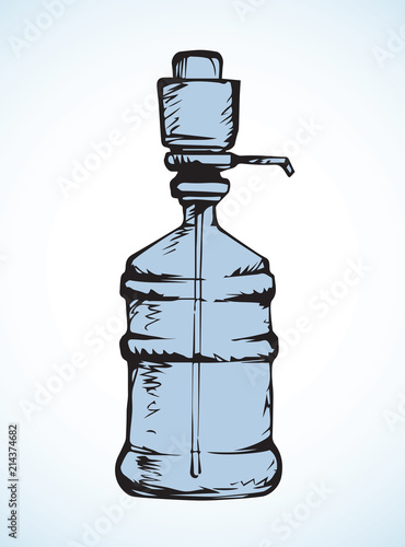 Bottle of water. Vector drawing