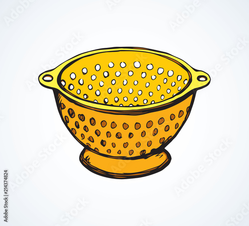 Colander. Vector drawing