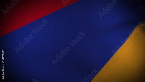 Flag of Armenia - Photo realistic close up of waving flag. Extreme depth of field. 3d Render.