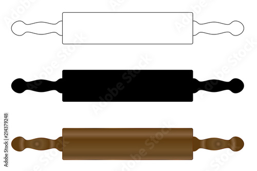 rolling pin icon set vector eps 10