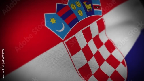 Flag of Croatia - Photo realistic close up of waving flag. Extreme depth of field. 3d Render.