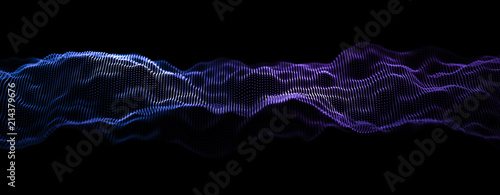 Music abstract background. Equalizer for music, showing sound waves with musical waves, background equalizer. 3d rendering.