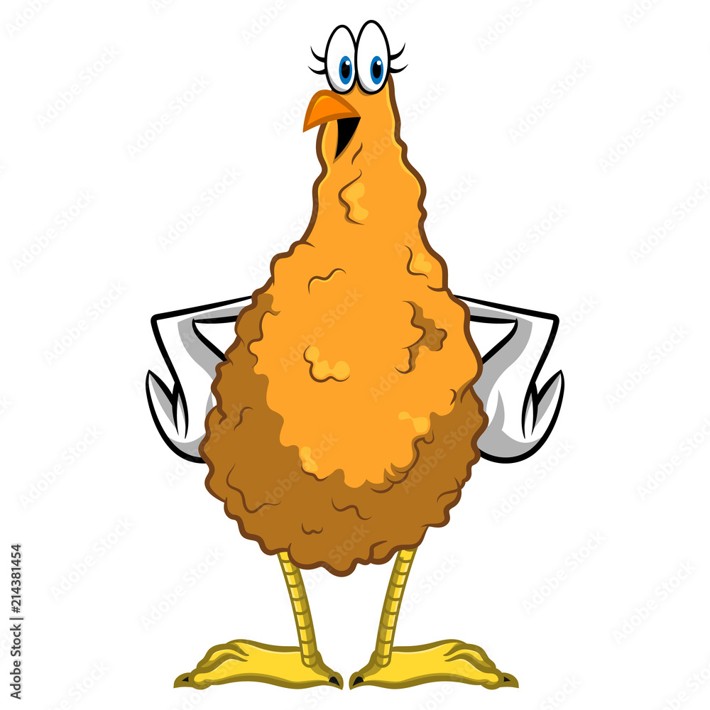 Fried Chicken Cartoon Characters Vector Stock Vector | Adobe Stock