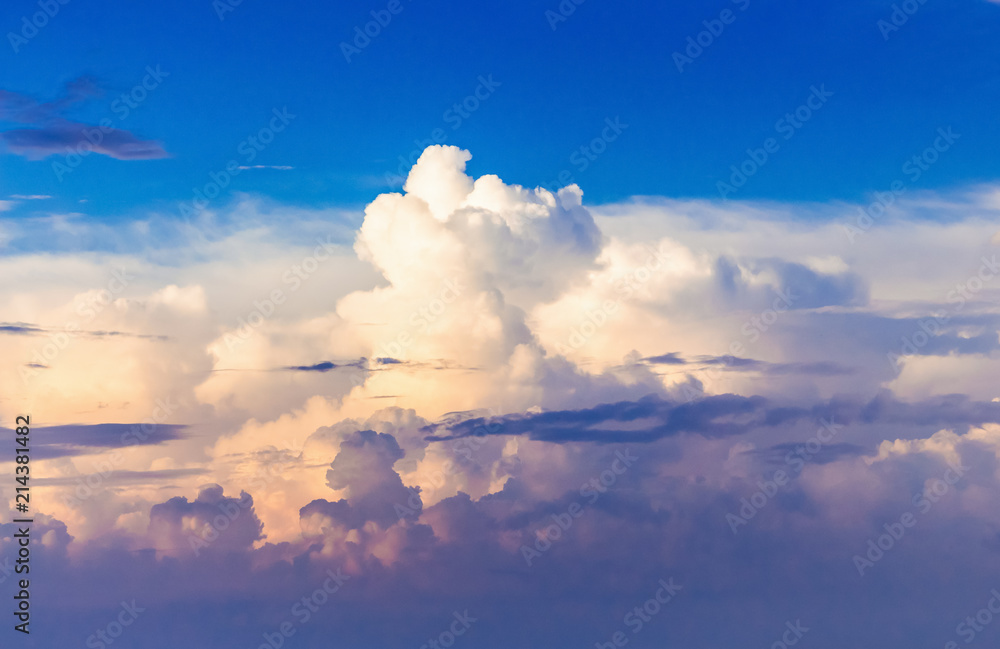 Picturesque curly clouds during the sunset. Template for design_ Picturesque curly clouds during the sunset. Template for design_