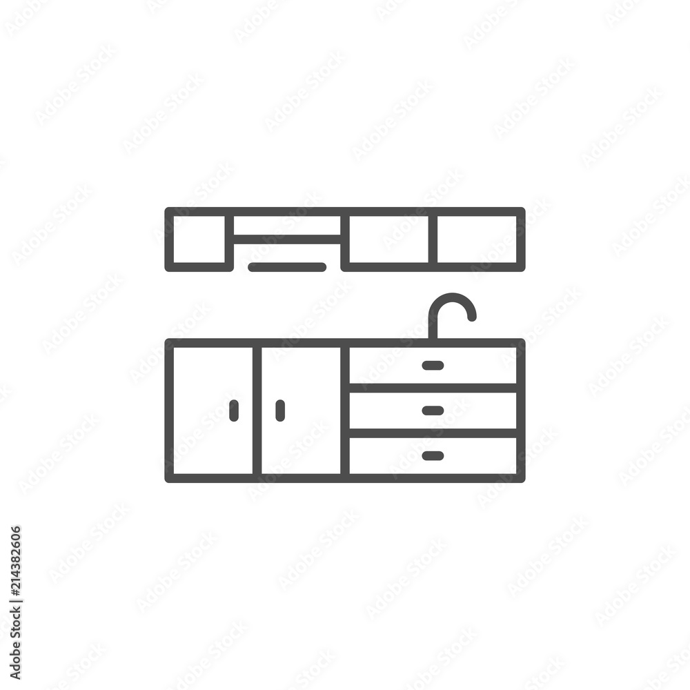 Kitchen furniture line icon Kitchen furniture line icon