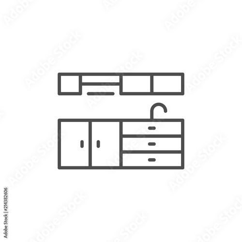 Kitchen furniture line icon