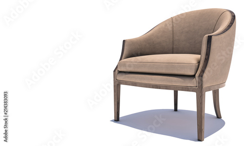 Digitally Generated Armchair on White Background