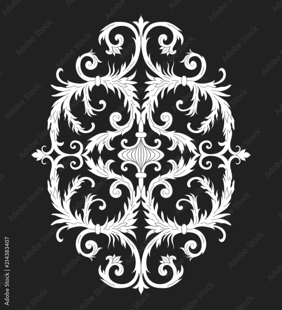 Baroque style ornament design. Retro ornamental background. Vintage decorative pattern. EPS 10 vector illustration.