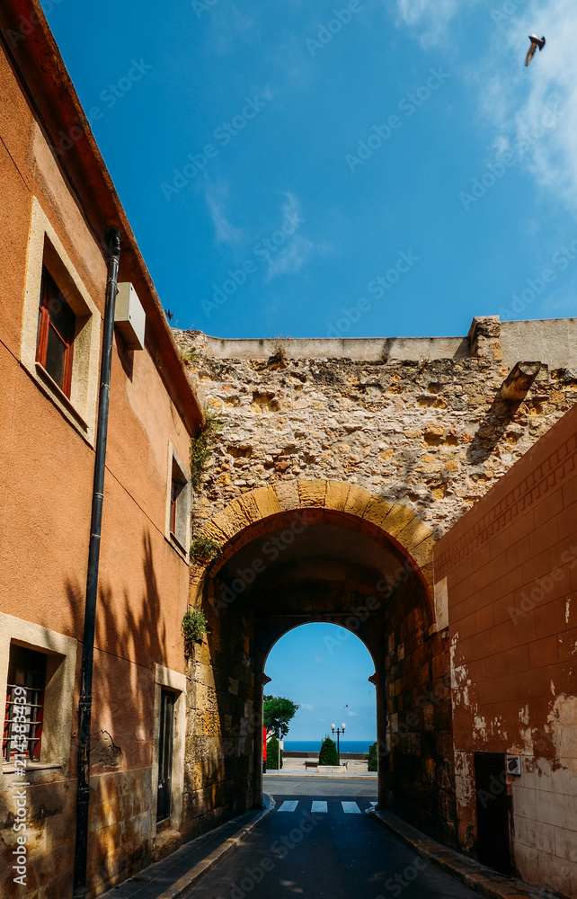 Roman entrance to the town of Tarragona, Catalonia, Spain. The city was an important Roman city named Tarraco