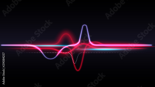 Luminous red energy waves