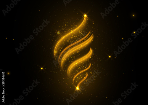 Golden ionic swirl stripes with sparks