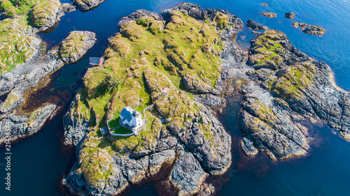 Lighthouse on island near Haugesund, Norway.