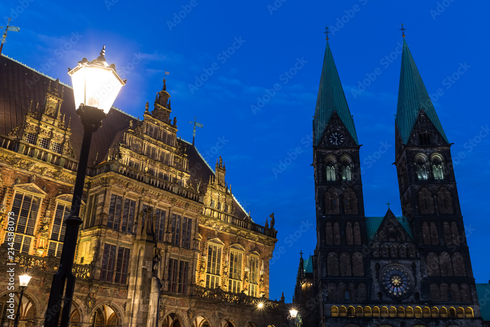 bremen historic city germany in the evening