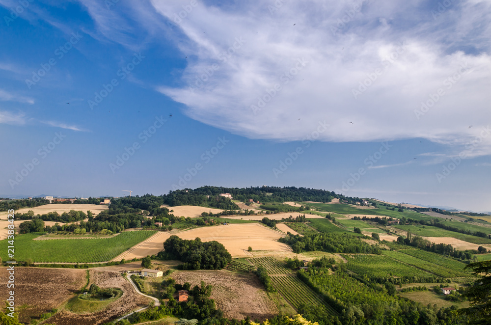 Italian countryside and hill, landscape of Italian countryside 