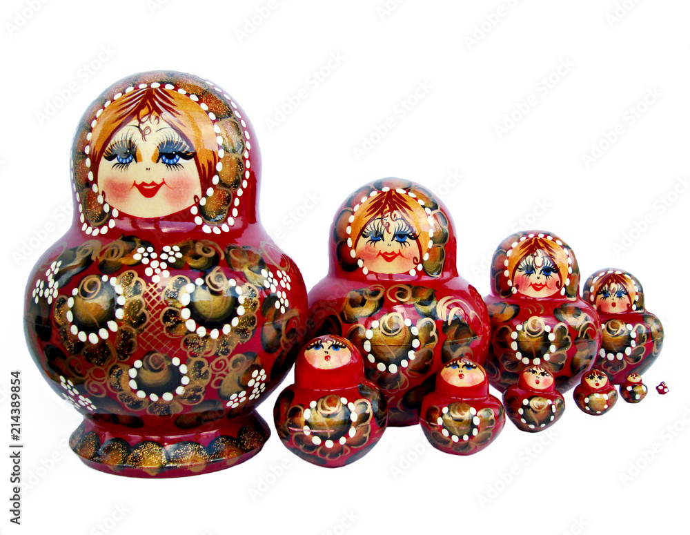 Wooden doll matryoshka russian souvenir.