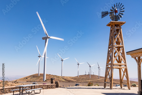 Wind Turbines Rotate in the Wind at the Wild Horse Wind and Solar Engery Center - Wind Turbines photo