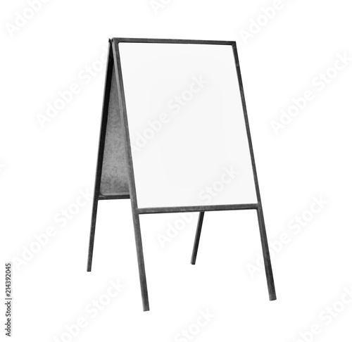 Blank advertising board on white background