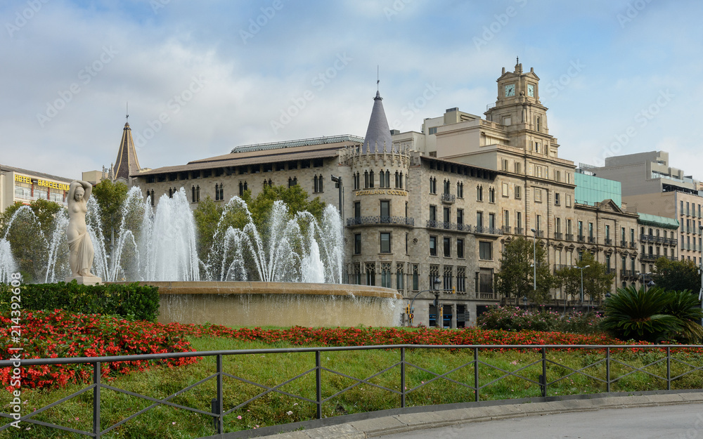 Plaza Catalunya in Barcelona. Spain