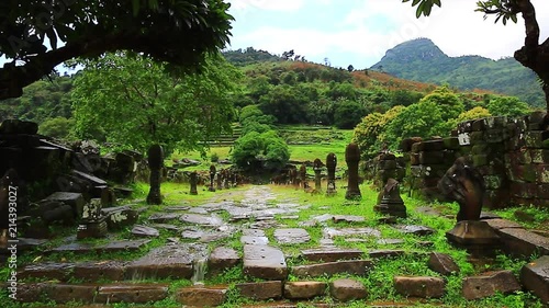 Vat Phou or Wat Phu is the UNESCO world heritage site where is a ruined Khmer Hindu temple in the Khmer Empire located in the capital of the Champasak, Laos.