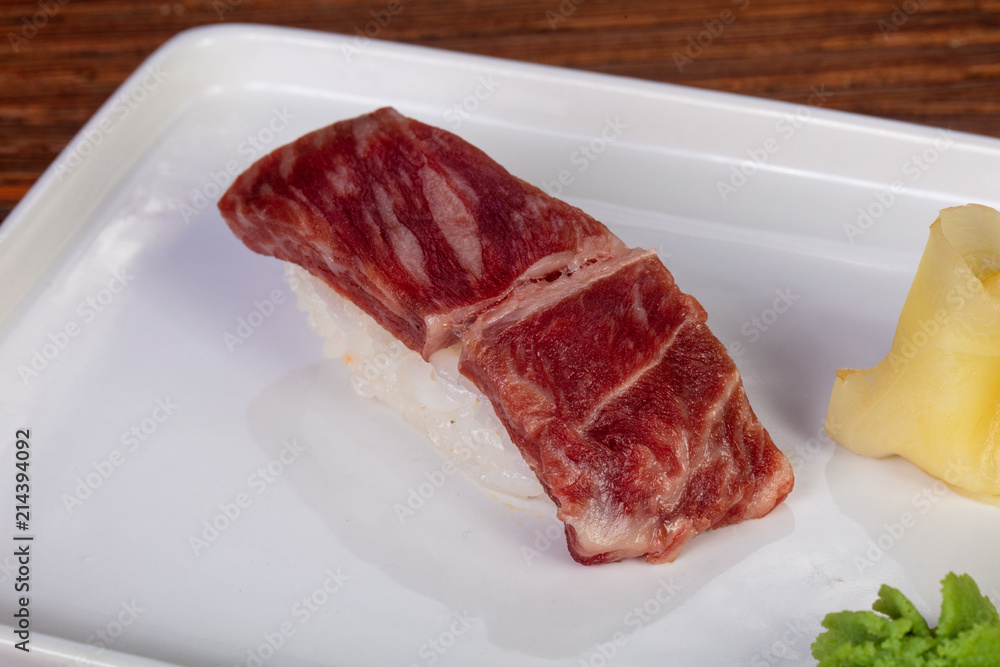 Japanese sushi with beef