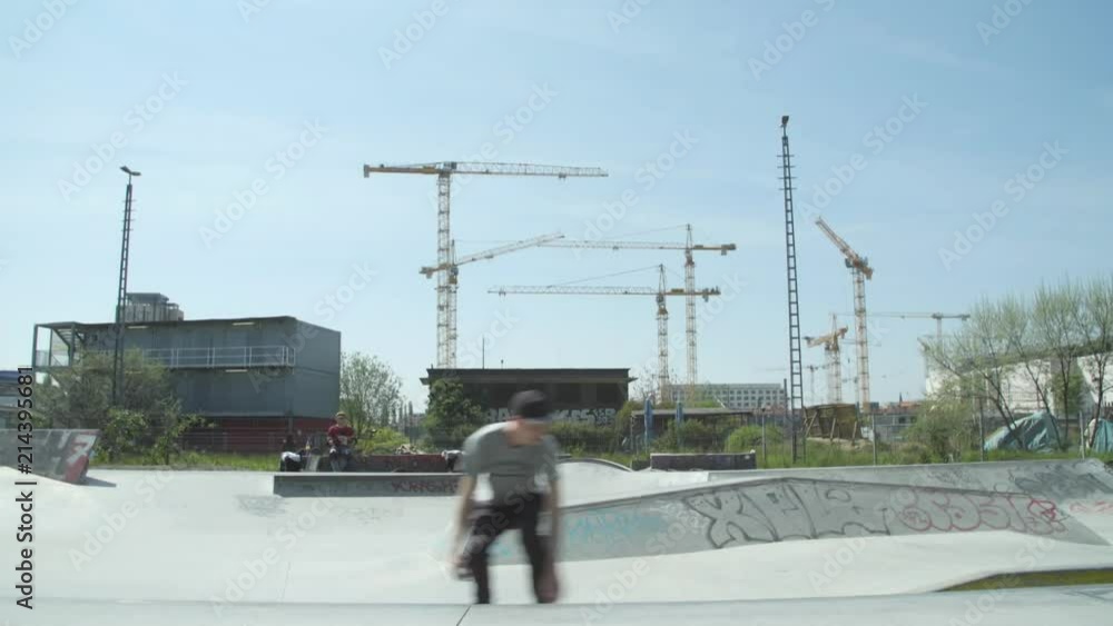 custom made wallpaper toronto digitalSkateboarding in Berlin´s skatepark, slow motion.