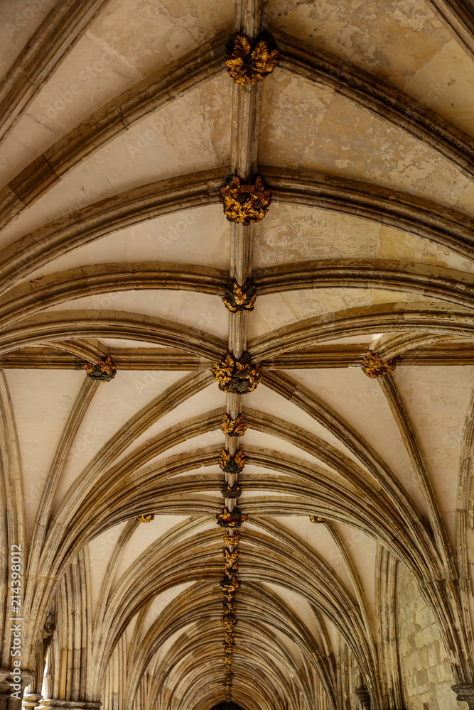 Interior view of a portico of a cathedral in England