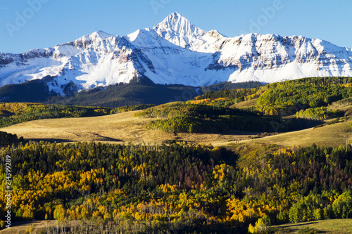 Snow Capped Rugged San Juan Mountains in Colorado at Fall