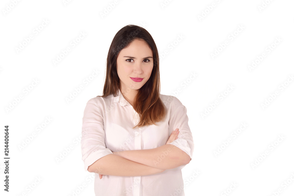 Portrait of young latin woman in a studio. Portrait of young latin woman in a studio.