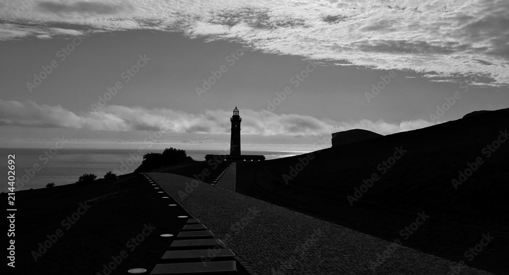 Black and white Volcano of Capelinhos