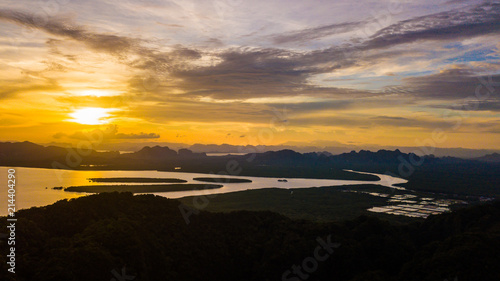 landscape of Mountain in Twilight Time , Krabi Thailand