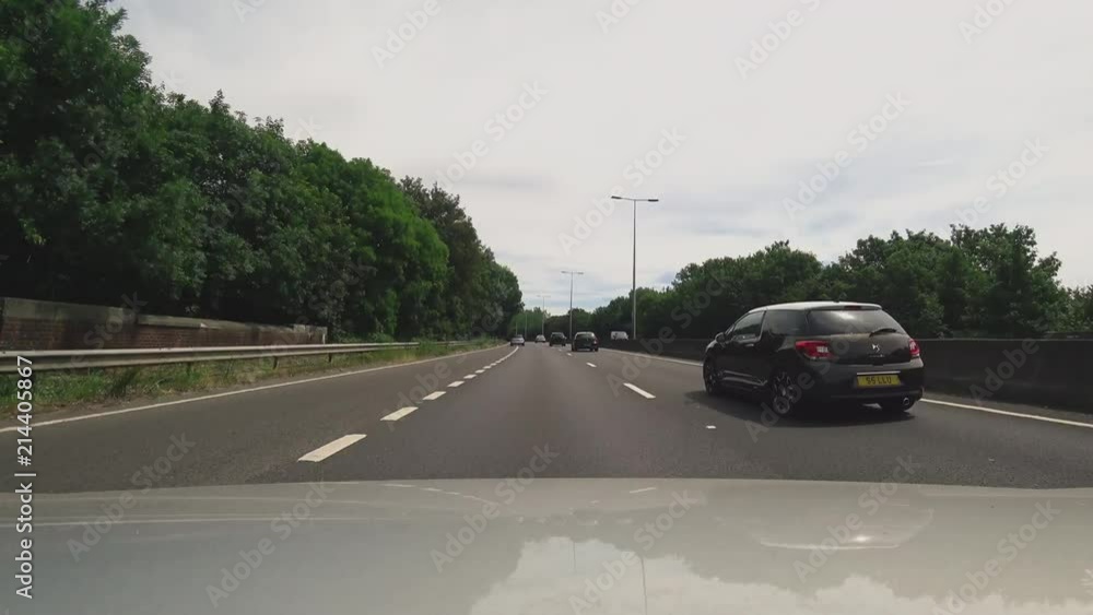 Car Driver's View A3 Road into A27 Road Direction London to Portsmouth. Time-Lapse. Car Driver's View A3 Road into A27 Road Direction London to Portsmouth. Time-Lapse.