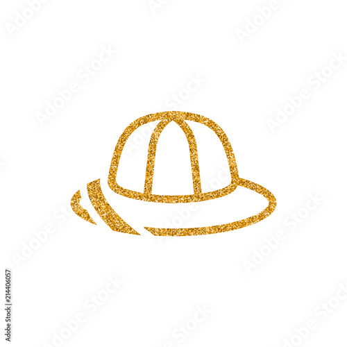 Safari icon icon in gold glitter texture. Sparkle luxury style vector illustration.