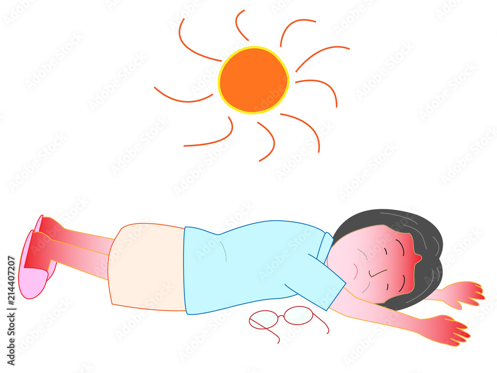 熱中症になった高齢者。 熱中症になった高齢者。