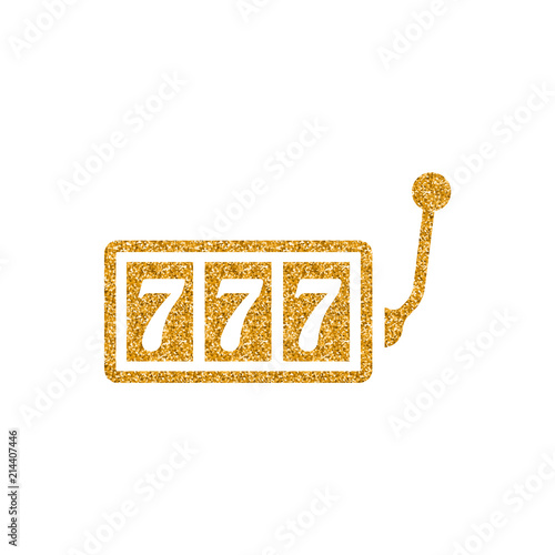 Jackpot icon in gold glitter texture. Sparkle luxury style vector illustration.