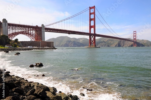 Famous Landmark - Golden Gate Bridge and landscape in San Francisco  California  United States