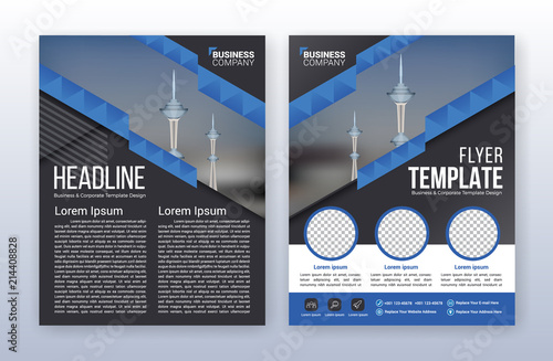 Modern business flyer template. Annual report background. 8.5 x 11 inches print media.