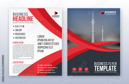 Modern business flyer template. Annual report background. 8.5 x 11 inches print media.