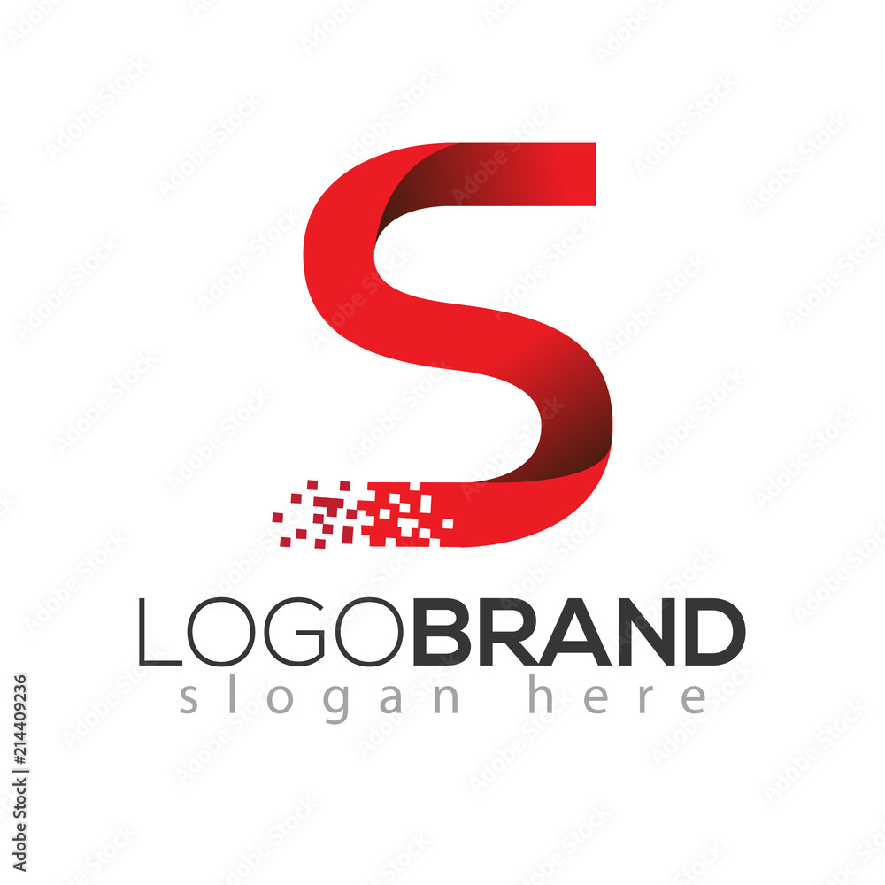 S letter data tech logo concept. letter with data vector template S letter data tech logo concept. letter with data vector template