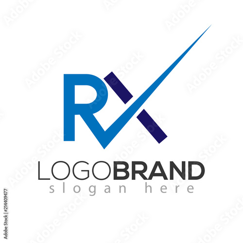 RX initial letter logo element. RX medical logo template