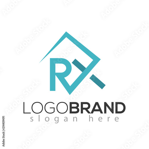 RX initial letter logo element. RX medical logo template