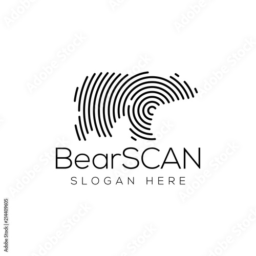 Bear Scan Technology Logo vector Element. Animal Technology Logo Template