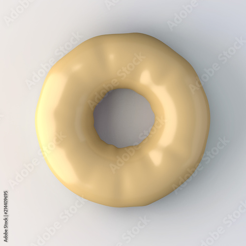 Tasty donut isolated on white background . 3d rendering .