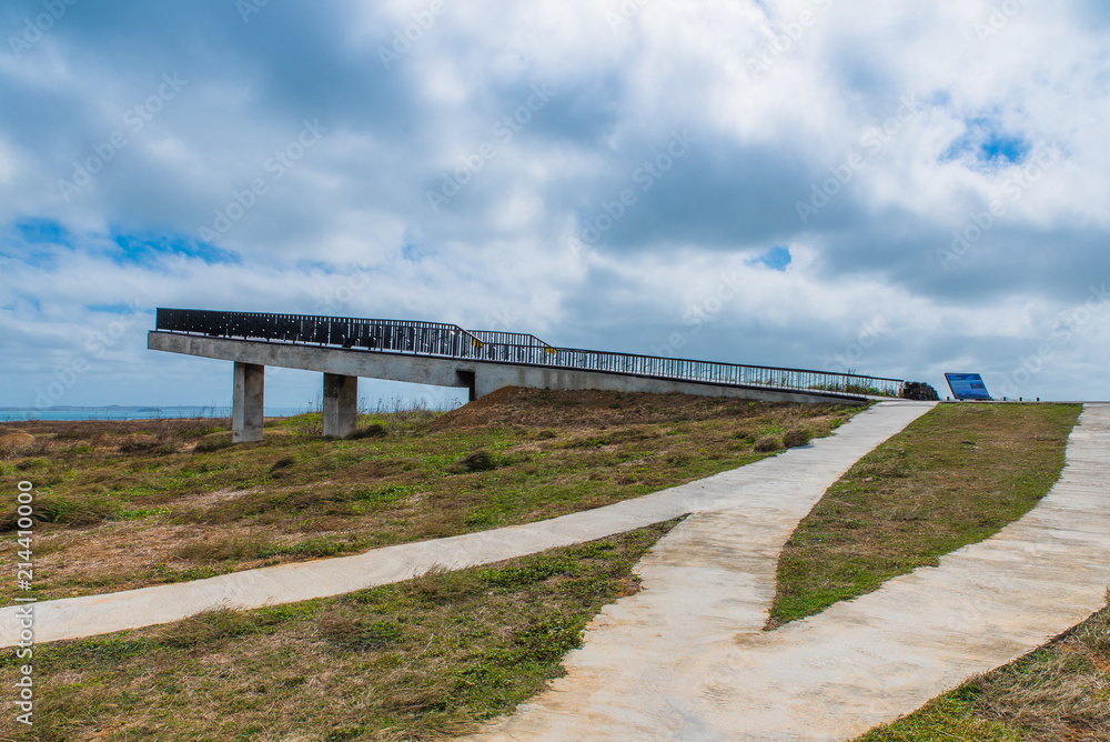 Bridge next to the ocean in the park