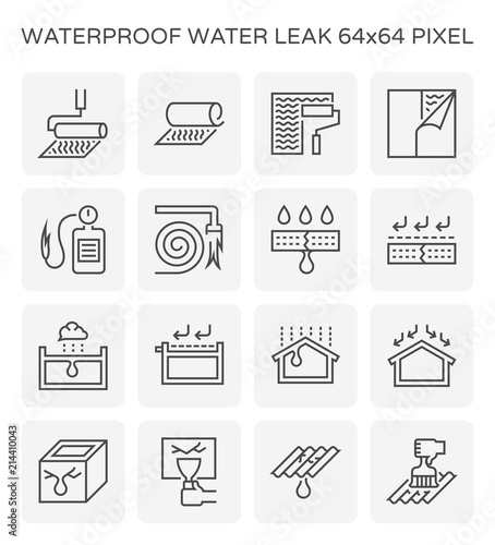 waterproof water leak icon