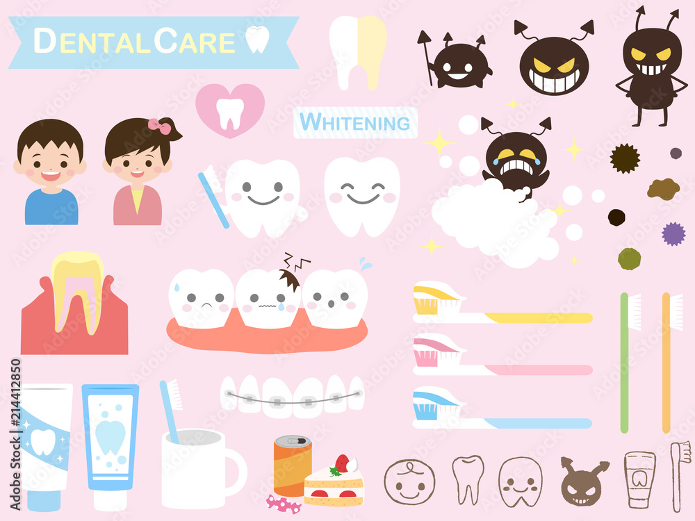 かわいい歯のイラスト素材 かわいい歯のイラスト素材