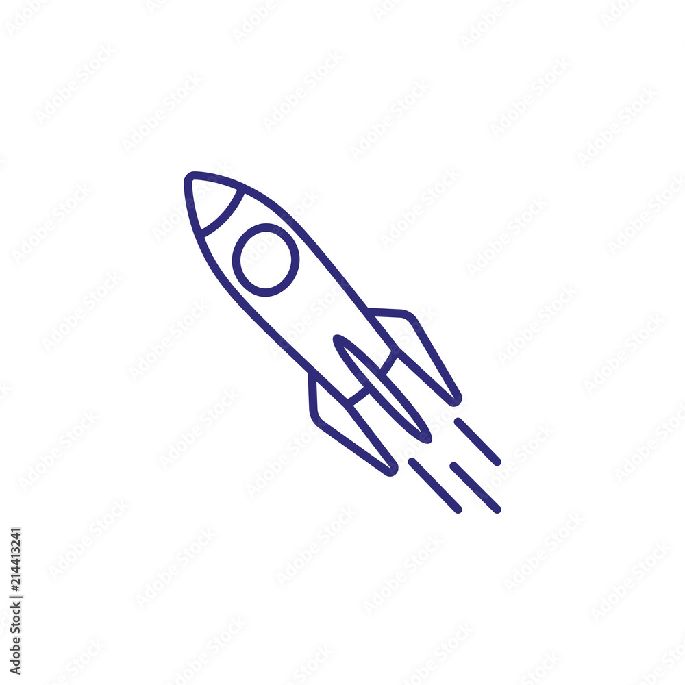 Mission line icon. Rocket, start, flight. Business concept. Can be used for topics like startup, management, new project Mission line icon. Rocket, start, flight. Business concept. Can be used for topics like startup, management, new project