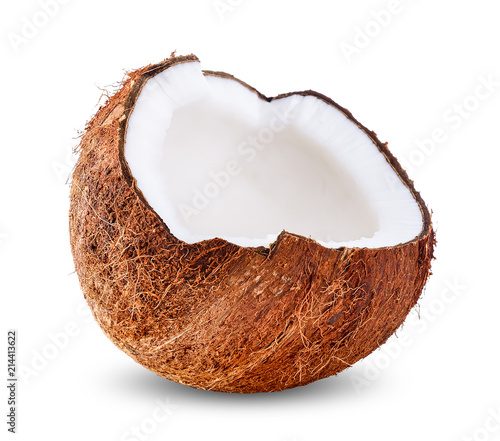 coconut fruit isolated on white clipping path