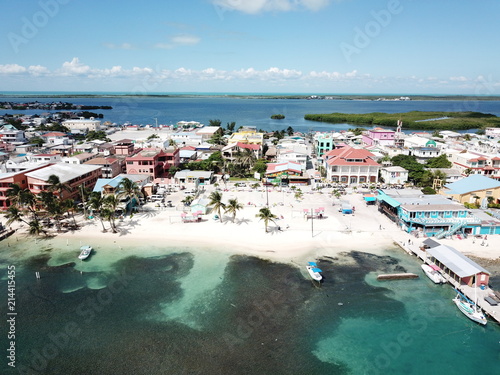 San Pedro Town, Ambergris Caye, Belize Aerial