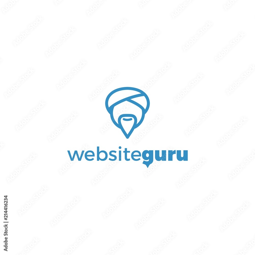 website guru head logo design vector illustration custom logo design inspiration