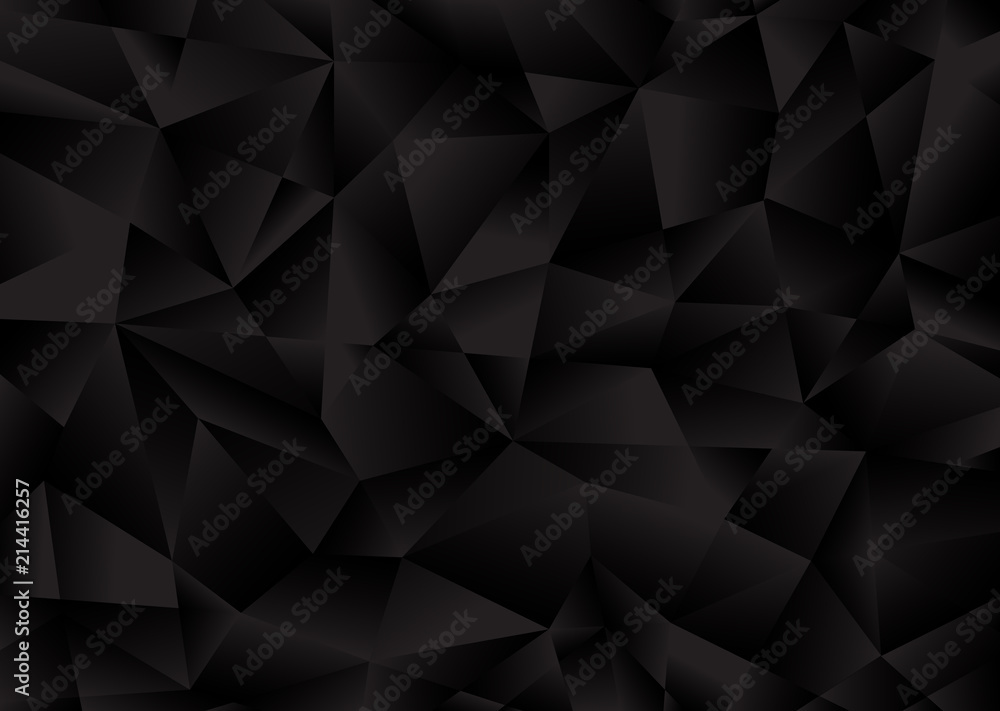 Plakat Czarne tło z wielokątnych kształtów. Ilustracji wektorowych